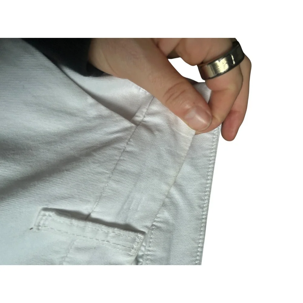 Frank & Eileen Wicklow The Italian Chino Pants White Raw Hem Women's 6